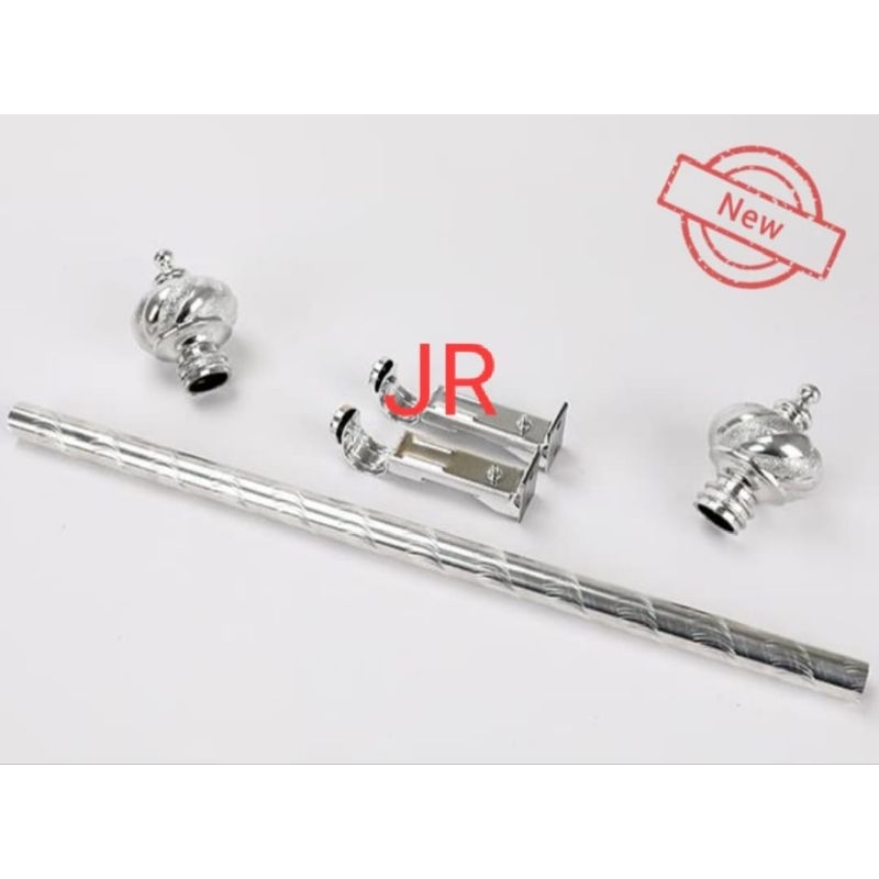 Full Set Batang Gorden / Besi Gorden / Tiang Gorden Jendela Pintu 50,100,150,200cm GOLD,SILVER, COKL