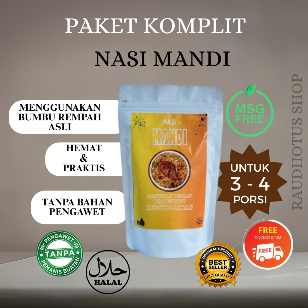

Beras Basmati Nasi Mandhi Bumbu Rempah 250gram Raudhotul Mart