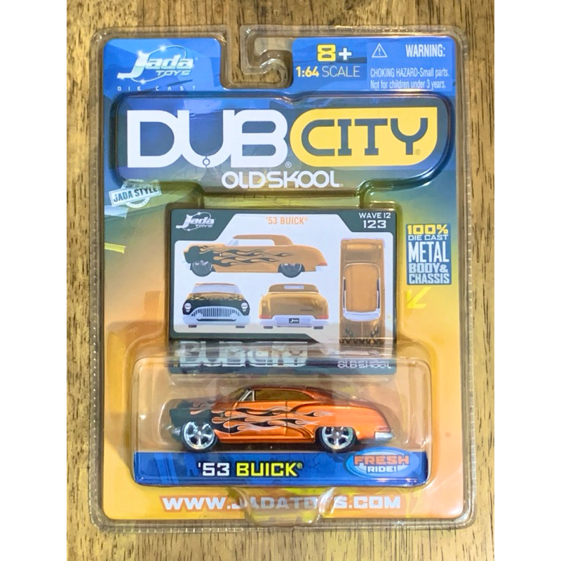 1/64 Scale JADA TOYS DUB CITY OLD SKOOL 1953 BUICK ORANGE WITH BLACK FLAMES WAVE 12 123