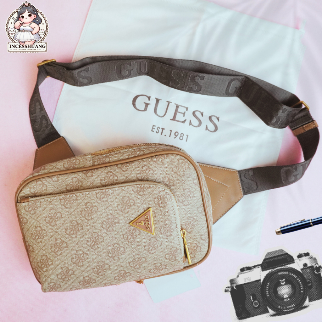 [Bag] PRINCESSHUANG28 - Guess - Home European and American chest bag crossbody men's bag printed tri