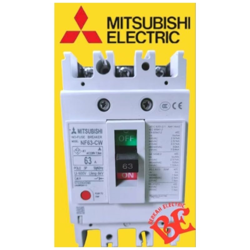 MCCB Breaker Mitsubisubishi NF63-CW 63A