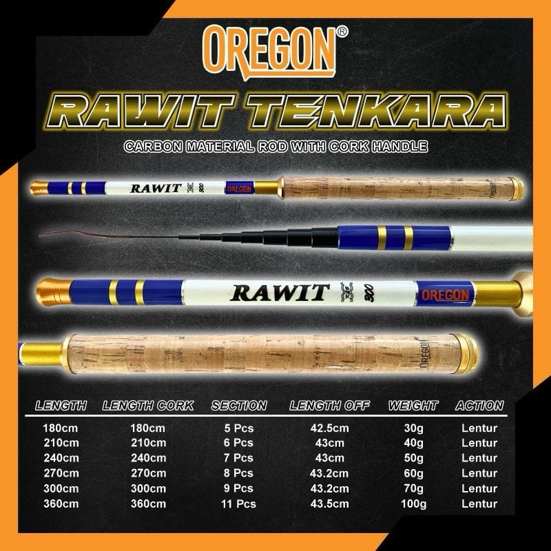 TEGEK OREGON RAWIT TENKARA 180-360 CM