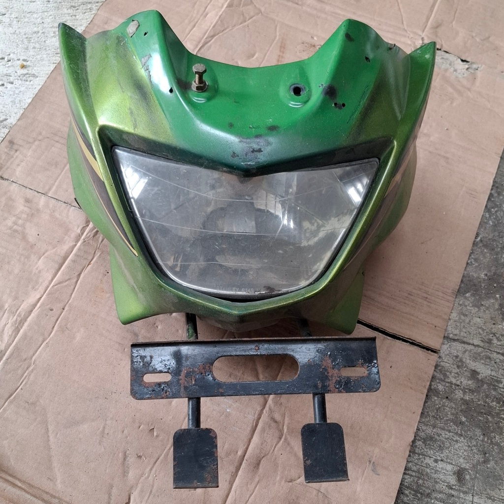 Lampu depan ninja r barong set breket original copotan asli