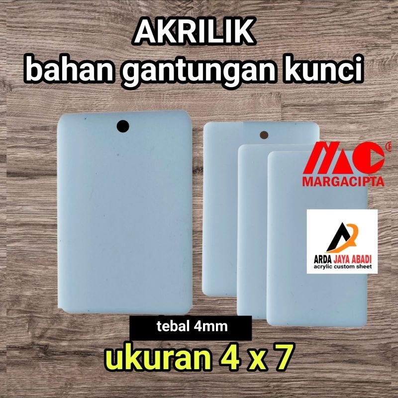 

akrilik bahan gantungan kunci 4mm putih susu 4 x 7 marga cipta