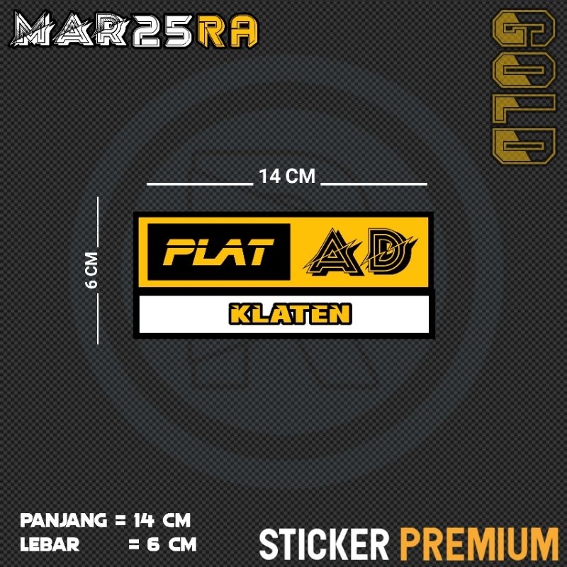 STIKER VINYL PLAT AD | KLATEN BOYOLALI SUKOHARJO KARANGANYAR SRAGEN WONOGIRI SURAKARTA / MAR25RA JRG