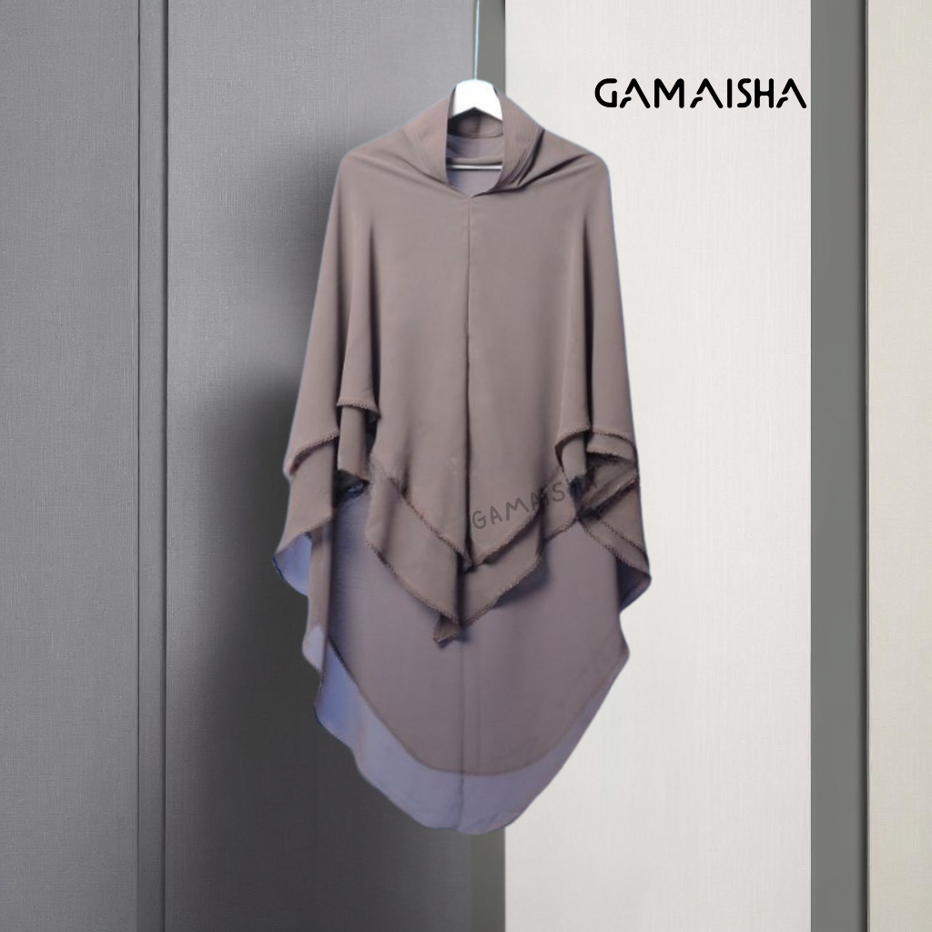 TERBARU GAMAISHA KHIMAR SYARI CERUTI BABYDOLL PREMIUM 2 LAYER SOFT PAD ANTEM HIJAB INSTAN PANJANG