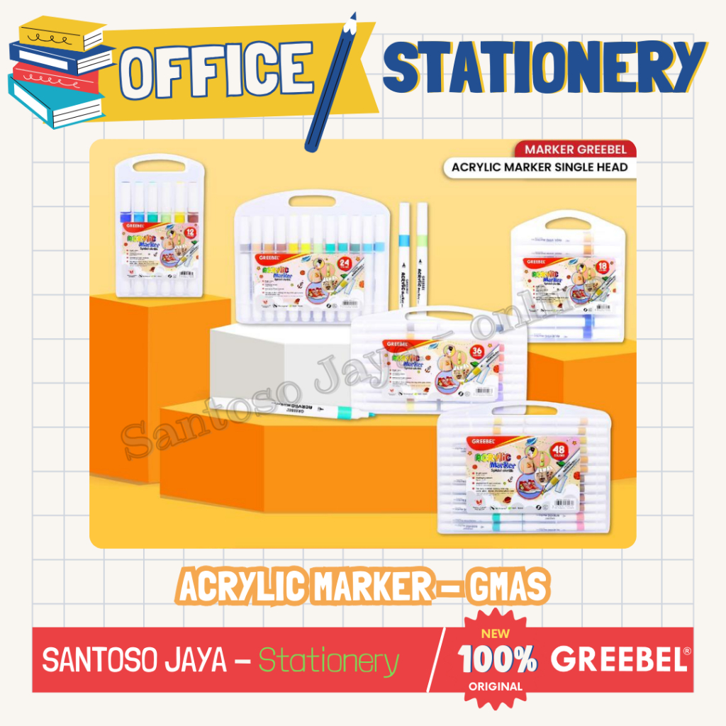 

Spidol Akrilik GREEBEL - Acrylic Marker GREEBEL 12 18 24 36 48 Warna