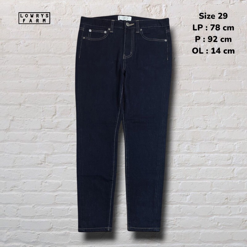 Size 29 Celana Panjang Longpants Jeans Lowrys Farm Blue Indigo Skinny fit Original Second Preloved #