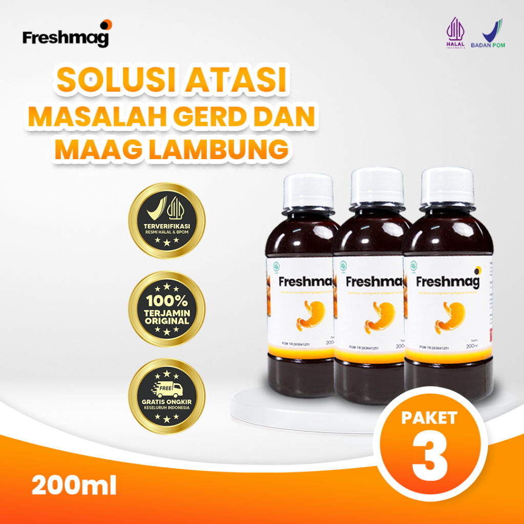 Freshmag Paket Kronis 3 Botol - Madu Freshmag Asli Original Solusi Atasi Asam Lambung Kronis Maag Ge