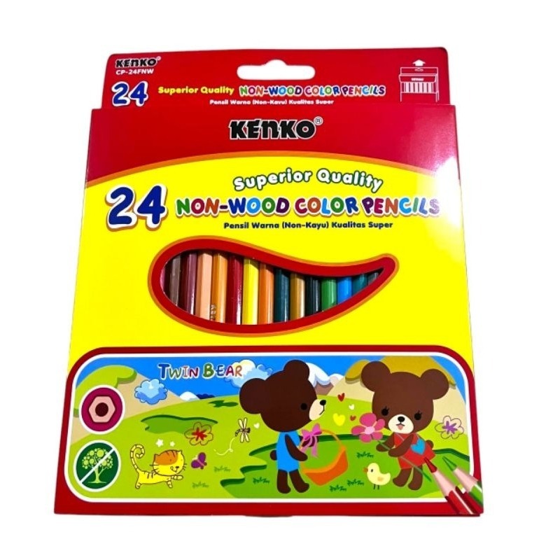

PENSIL WARNA KENKO 24 WARNA 24FNW NON WOOD