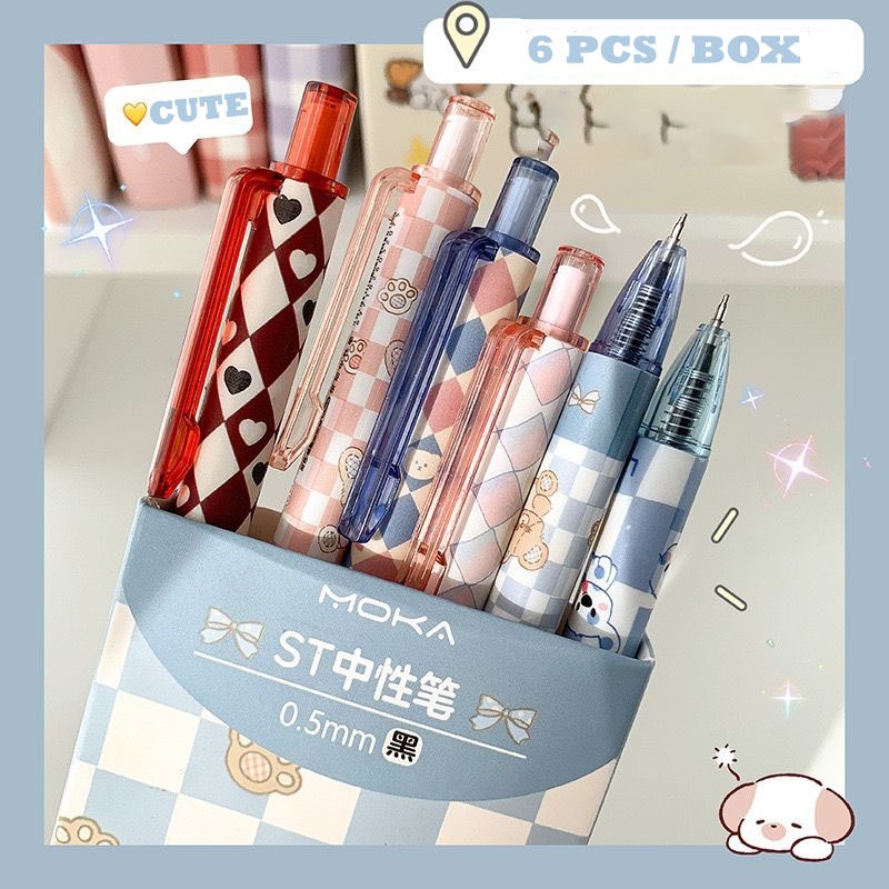 

ozozshop - (1BOX = 6PCS PENA) PULPEN GEL MEKANIK FULL PRINTED PREMIUM DENGAN BOX POLOS KASUAL AESTHETIC #ST121 PENA TINTA HITAM TIP 0.5MM BOLPOINT KUALITAS IMPORT LUCU UNIK ANAK SEKOLAH ALAT TULIS KANTOR