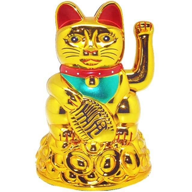Patung Kucing Hoki Lucky Cat 12cm Miniatur Pajangan Bergerak