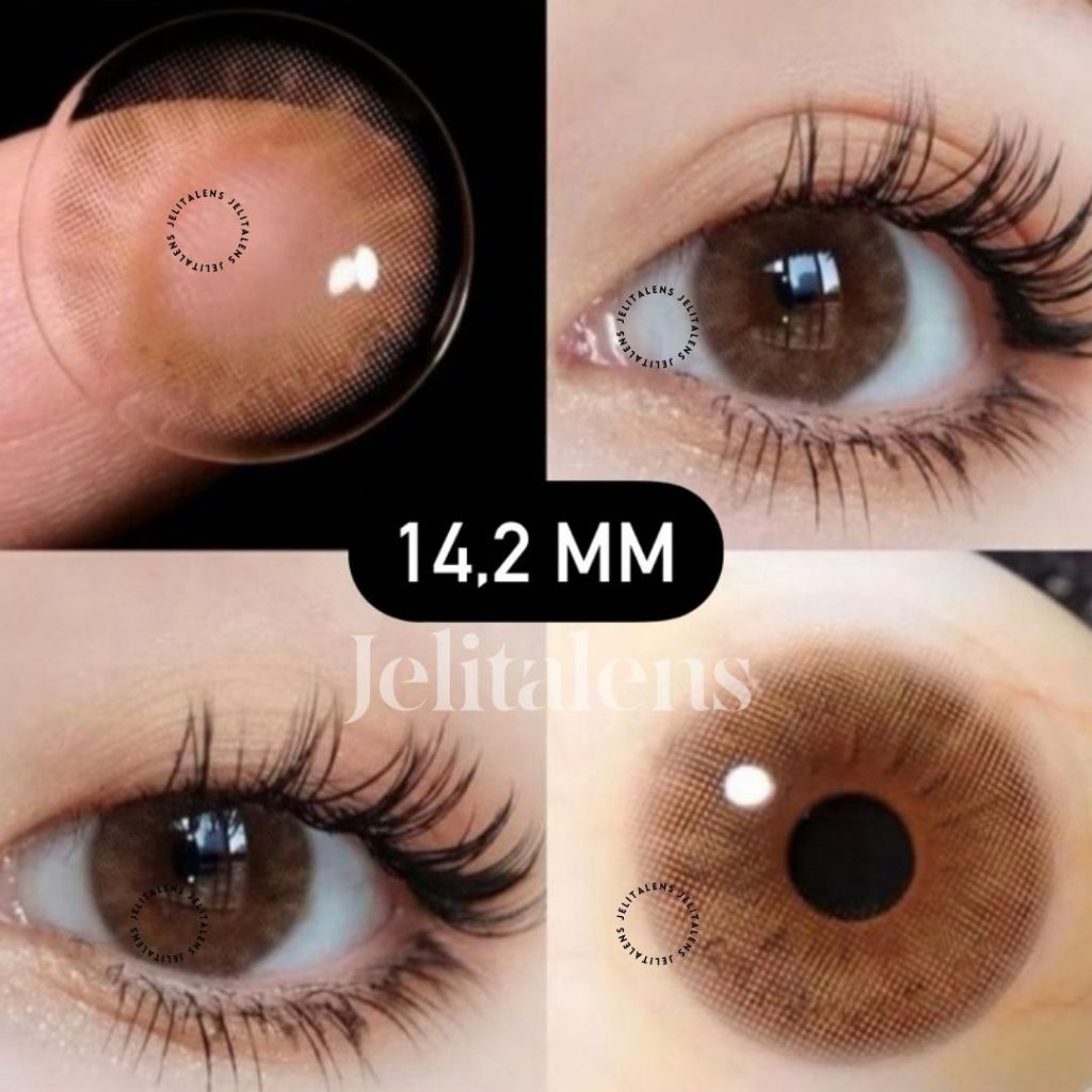 J65 Softlens Coklat Brown 14,2 MM Tanpa Ring Natural Daily  / Softlens Brown Natural / Softlens Dail