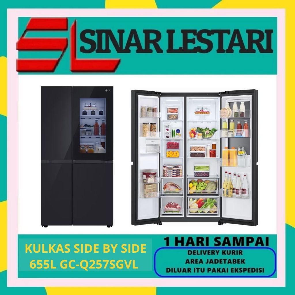 LG GC-Q257SGVL KULKAS SIDE BY SIDE 655 LITER INSTAVIEW DOOR IN DOOR