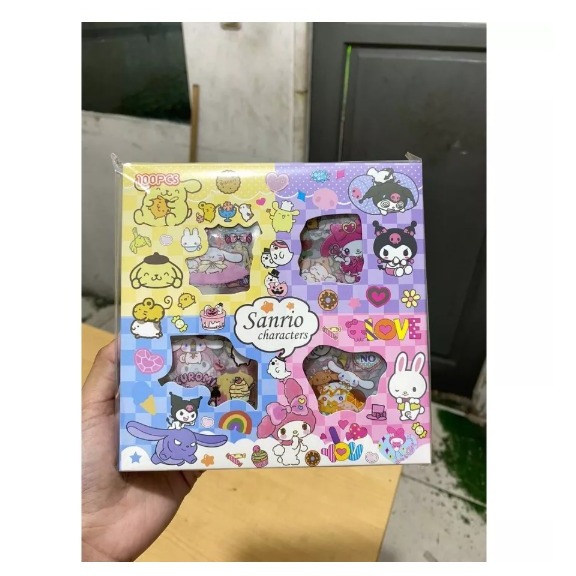 

STIKER SANRIO LABUBU MOMO isi 100 Lembar/ karakter kartun KUROMI MELODY STIKER ANAK SCRAPBOOK DIY
