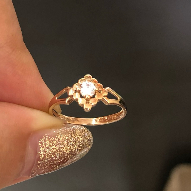 L19- CINCIN WAJIK SOLITAIRE 0.93GR KADAR 375 UKURAN 7