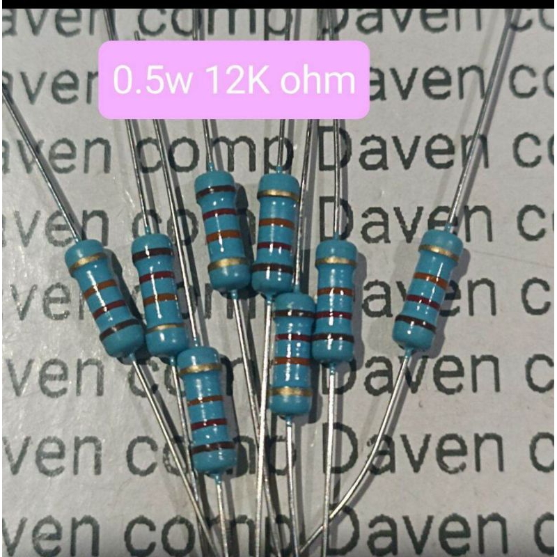 10BUAH RESISTOR 0.5WATT 12K OHM SETENGAH WATT 12K OHM 0,5 WATT 12K OHM
