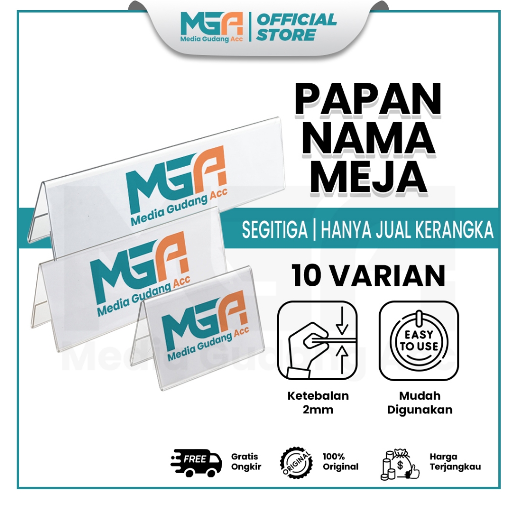 

Papan Nama Meja / Akrilik Nama / Nama Jabatan desain elegan - Tipe Segitiga Acrylic Desk