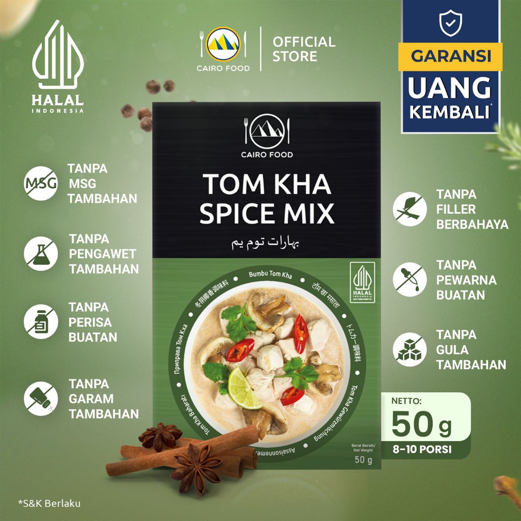 

Bumbu Tom Kha Sehat – Tanpa MSG, 100% Rempah Murni | Cairo Food