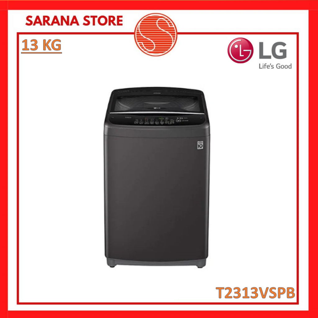 LG Mesin Cuci 1 Tabung 13 KG T2313VSPB Top Loading 13KG 2313VSPB Smart Inverter
