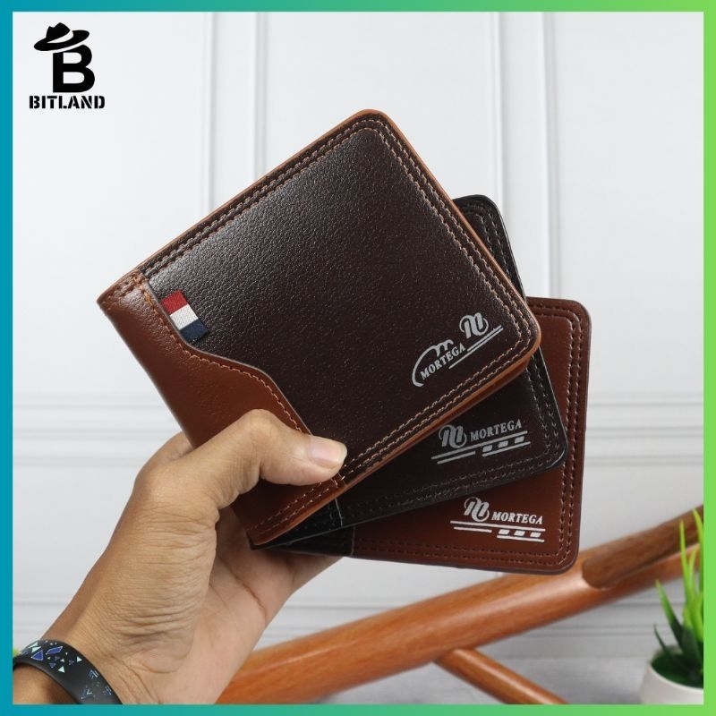 MORTEGA Dompet Lipat Pria Kulit PU | Dompet Slot Uang Mortega-M-5202/M-5201