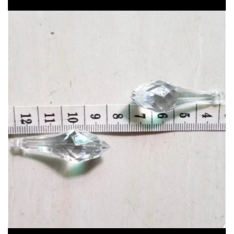 Manik Mote Akrilik Bening Bunga 1pon