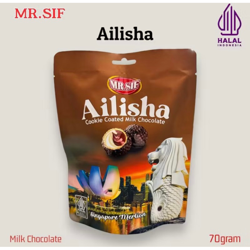 

Coklat Cookie Ailisha Singapore Merlion 70gram HALAL