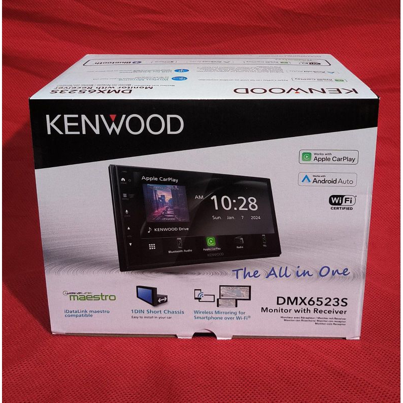Head unit double Din Kenwood DMX6523S wireless Universal android auto Apple car Play