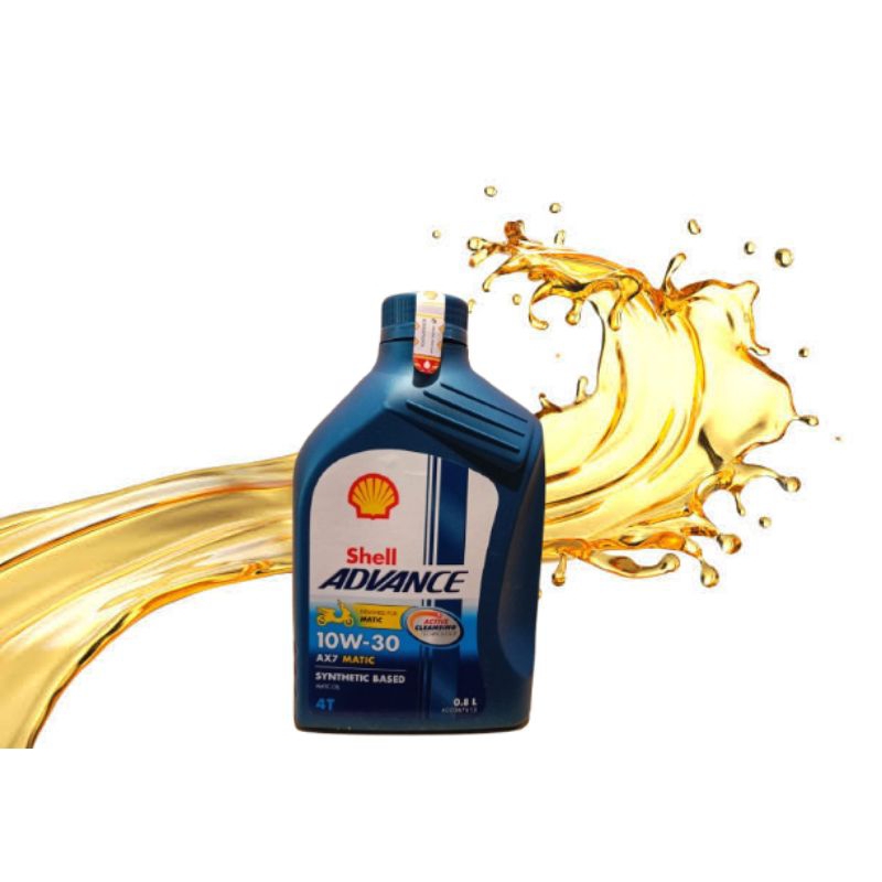 SHELL ADVANCE AX7 MATIC 0.8Ltr SHELL AX7 SCOOTER 10W-30 SYNTHETIC BASED 0.8Ltr  AX7 MATIC 800ML BIRU