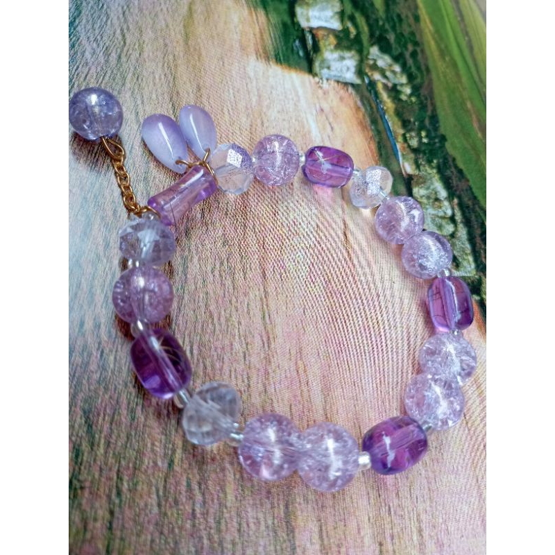 Gelang cantik ungu tetes air mata