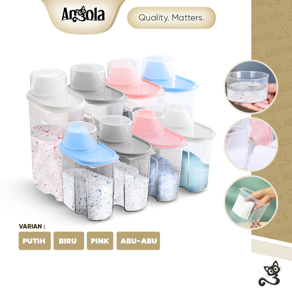 ANGOLA Tempat Deterjen Bubuk C81-C82 Detergen Dispenser / Wadah Sabun Cuci Baju Bubuk Serbaguna