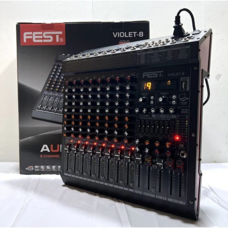 Mixer Fest Violet 8 Original Bluetooth 8 Channel + Stereo L R