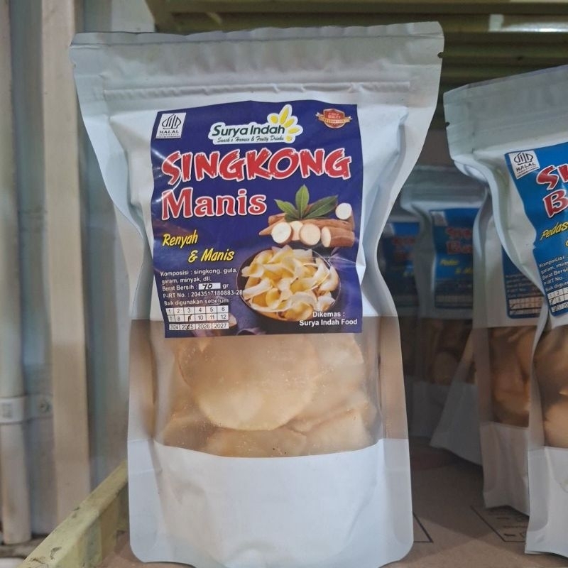 

Keripik Singkong Manis 70gr dikemas oleh Surya Indah Jomnbang
