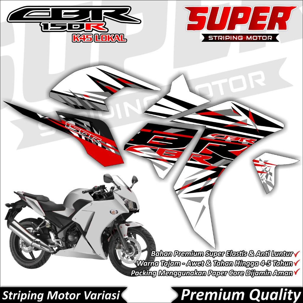 Stiker CBR K45 Lokal Anti Luntur keren Striping CBR K45 Lokal Striping Honda CBR K45 Lokal RWB