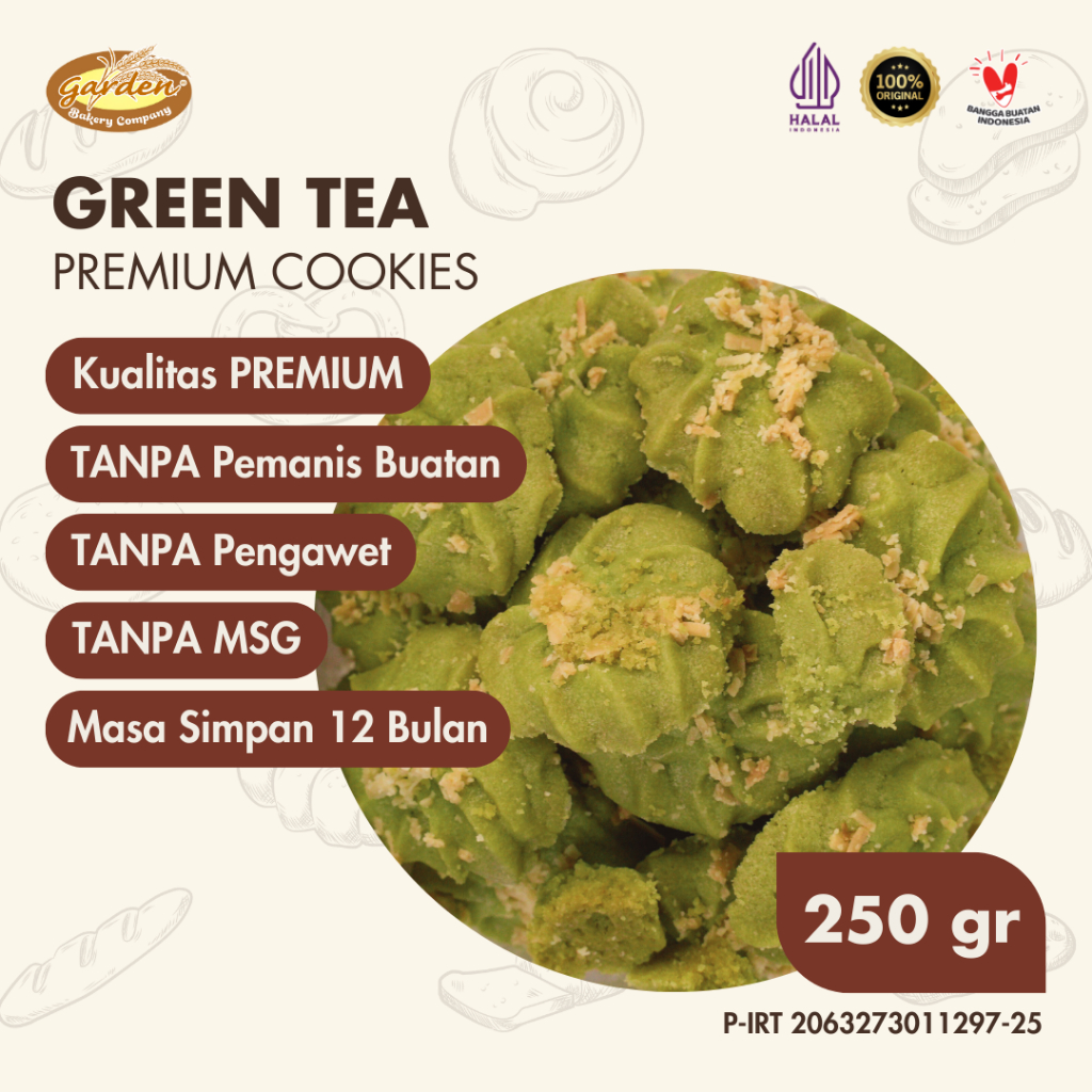 

Green Tea Premium Cookies Garden Bakery Kue Kering Snacks Makanan Lebaran