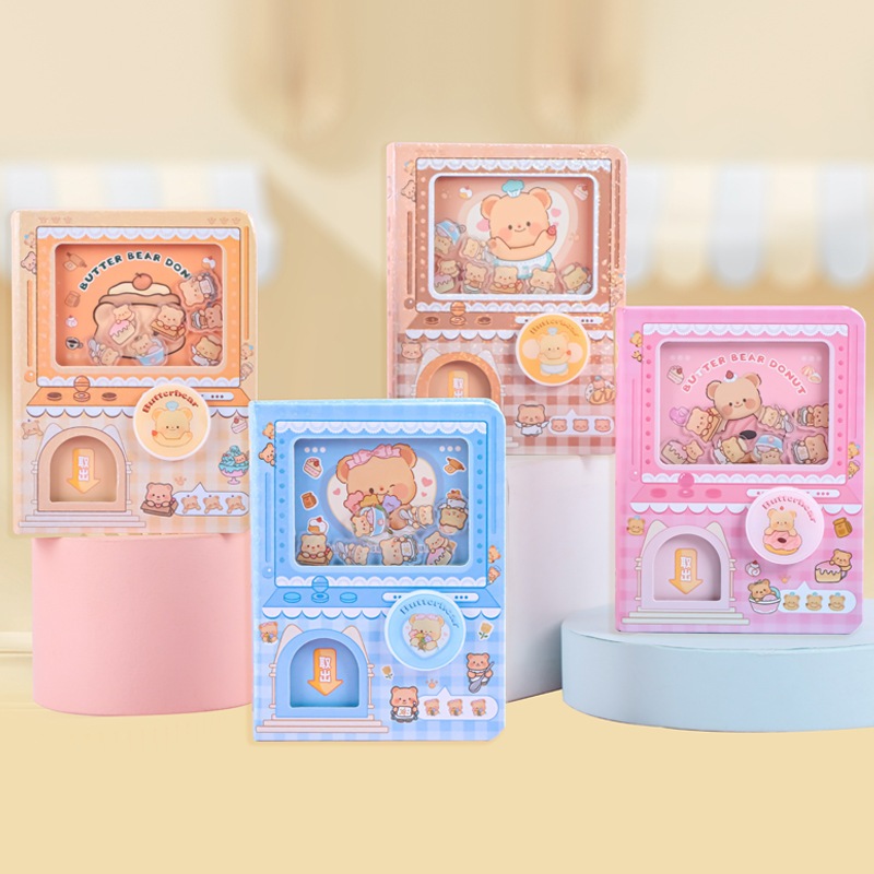 

UBe Shop | B01 Notebook Buku Tulis Fancy Mesin Gacha Seri Butter Bear Donut
