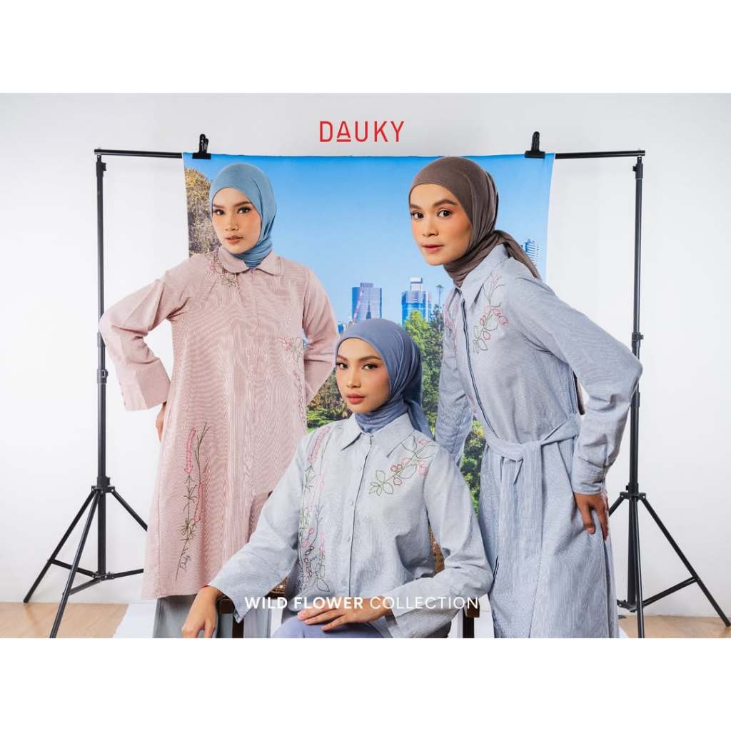 DAUKY WILD FLOWER SERIES ATASAN TUNIC DRESS GAMIS KATUN (PONOROGO)