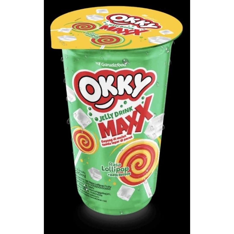 

okky jelly drink maxx rasa fruity lollipop230 ml 1 dus isi 24 cup