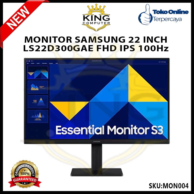 MONITOR SAMSUNG 22 INCH LS22D300GAE FHD IPS 100Hz Garansi Resmi