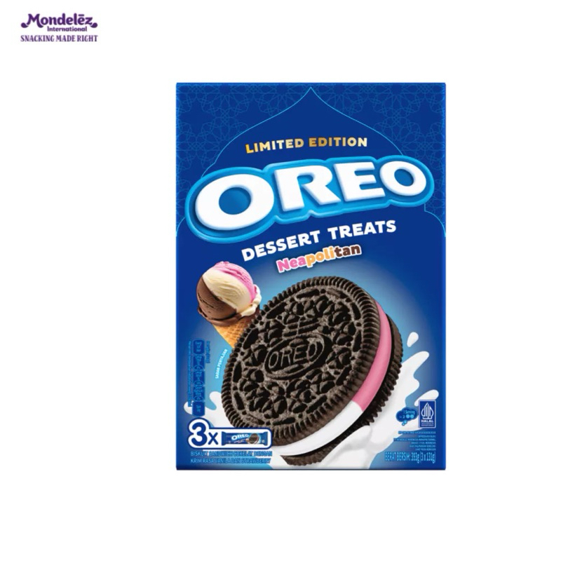 

OREO DESSERT TREATS NEAPOLITAN [1 BOX ISI 3 BUNGKUS OREO @131G] | OREO SANDWICH | OREO NEAPOLITAN