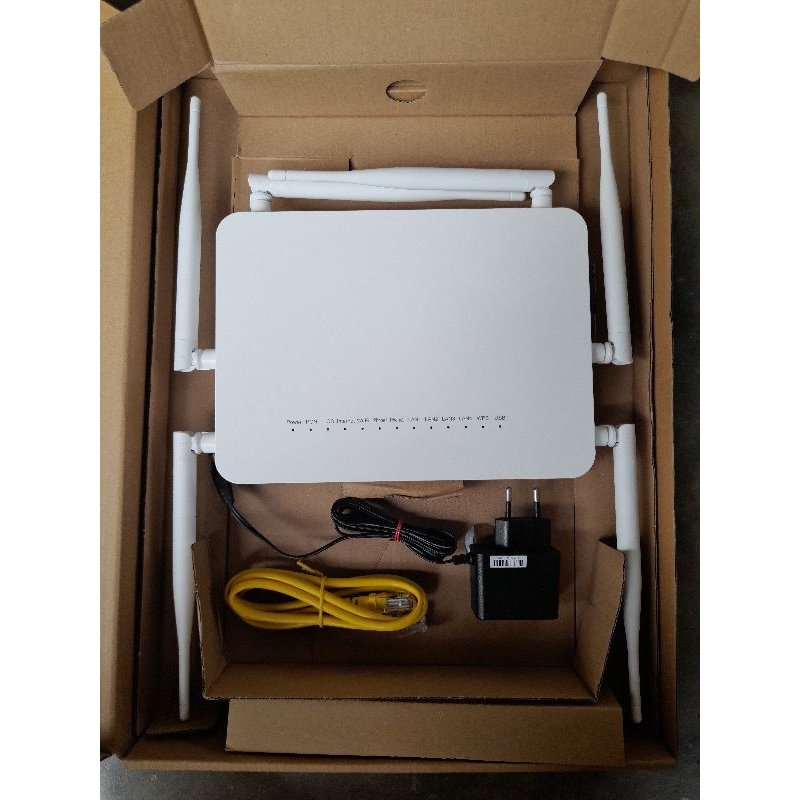 Modem / Ont ZTE PREMIUM GPON  F670 V2.0 Port BIRU Dual Band + Adaptor + Kabel Lan + Dus bawaan Ont