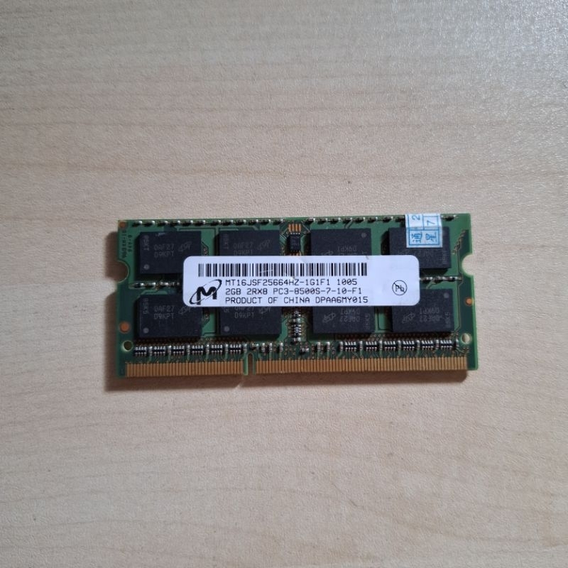 Ram Laptop Micron Ddr3 2GB -2r×8 -Pc3 -7 -10 -F1 Bekas