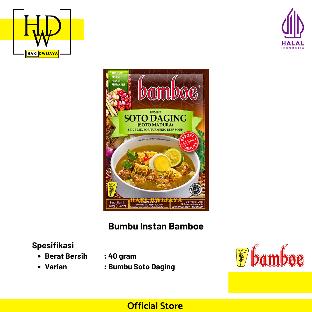 

Bamboe Bumbu Masak Instan Masakan Nusantara - Bumbu Soto Daging