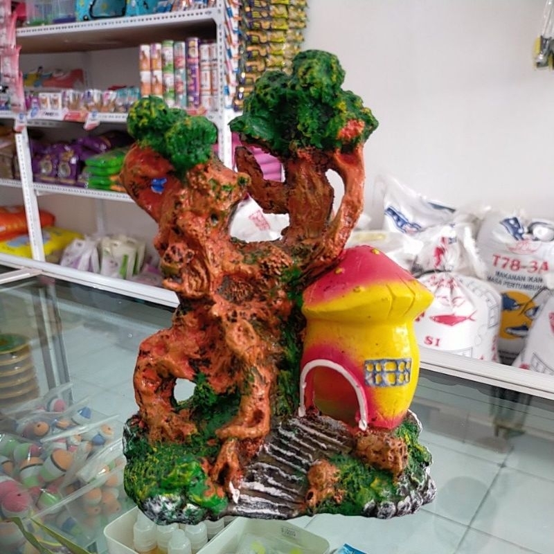 Rumah jamur hiasan aquarium