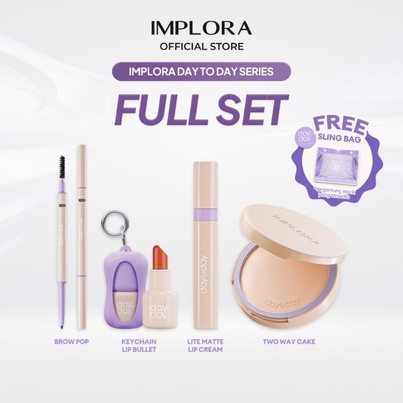 implora day to day series full set make up bedak two way cake lip cream keychain browpop