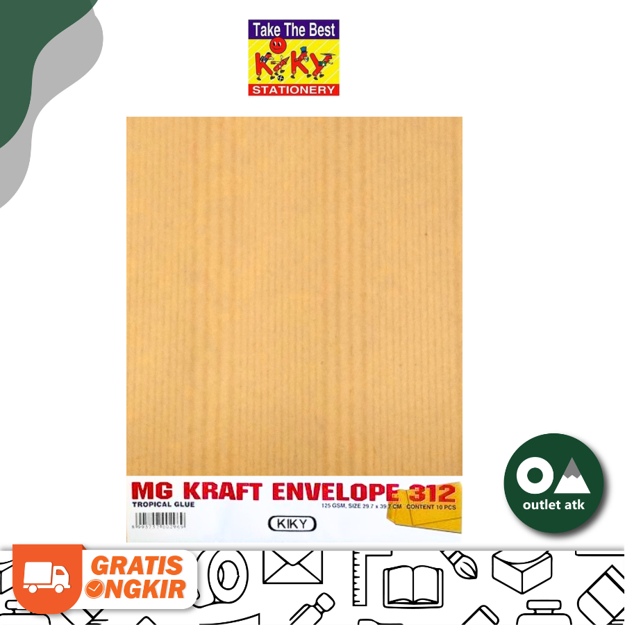 

Amplop Coklat Super Kiky 312 Polos Lem 125gr isi 10