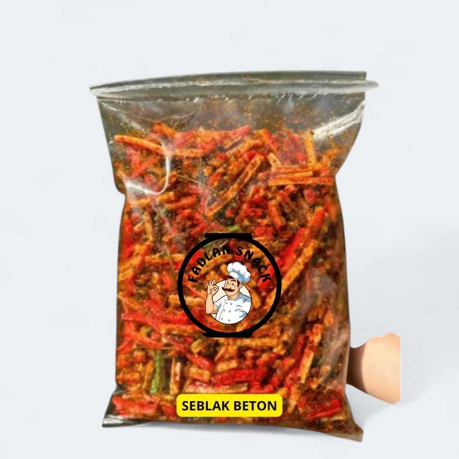 

FADLANS SNACK SEBLAK BETON/KERUPUK BETON/jaat beton bantet renyah viral pedas daun jeruk bumbu melimpah