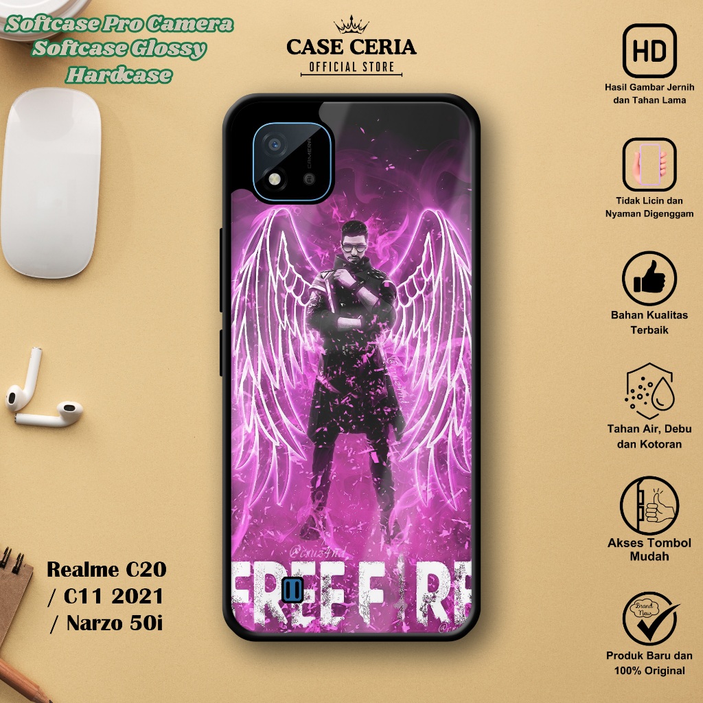 Case For Realme C20 / C11 2021 / Narzo 50i - Casing HP Game FF – Softcase Pro Camera - Hardcase HP