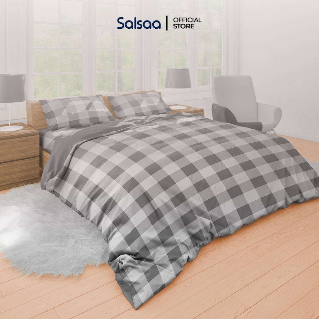 Salsaa Set Sprei Polymicro Karakter Non-Rumbai Emily Abu-abu - King dan Queen Size