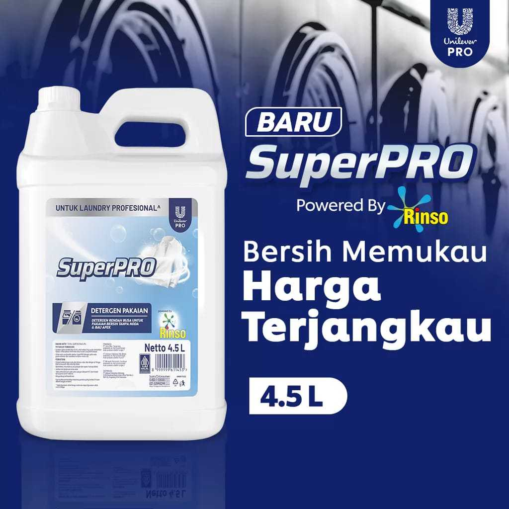 Rinso superpro deterjen matic cair / Rinso matic deterjen jerigen 4,5L/ Rinso superpro